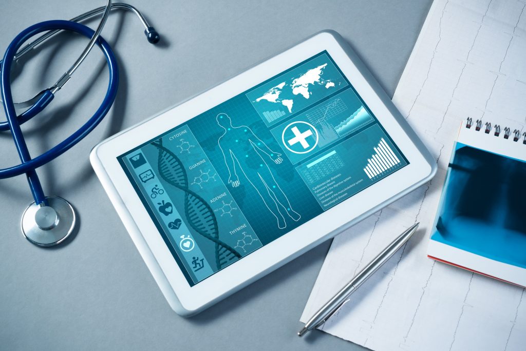 A tablet with a medical application